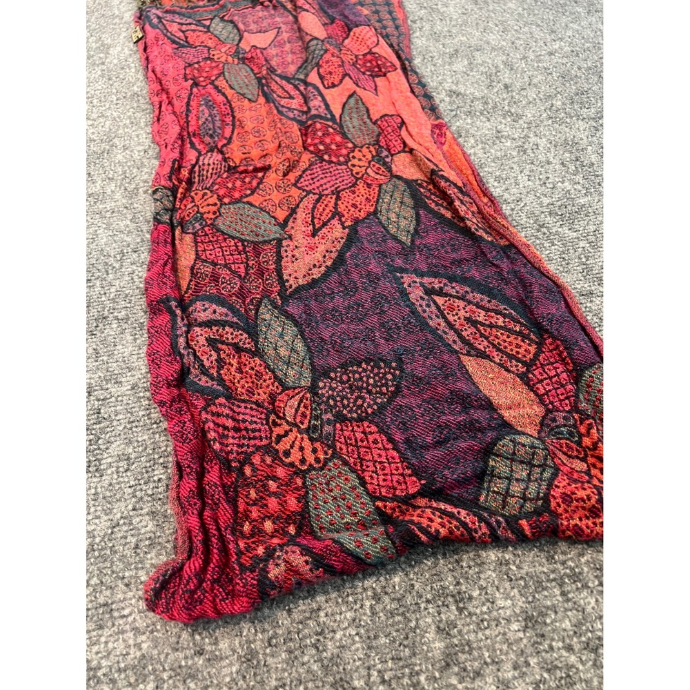 Sacred Threads Boho Patchwork Floral Paisley Fringe Scarf Hippie Artsy - Picture 4 of 5